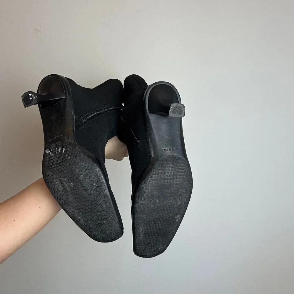 Stuart WeitzmanVintage 90s Y2K Square Toe and Kitten Heel Boots Made in Spain - Picture 6 of 7